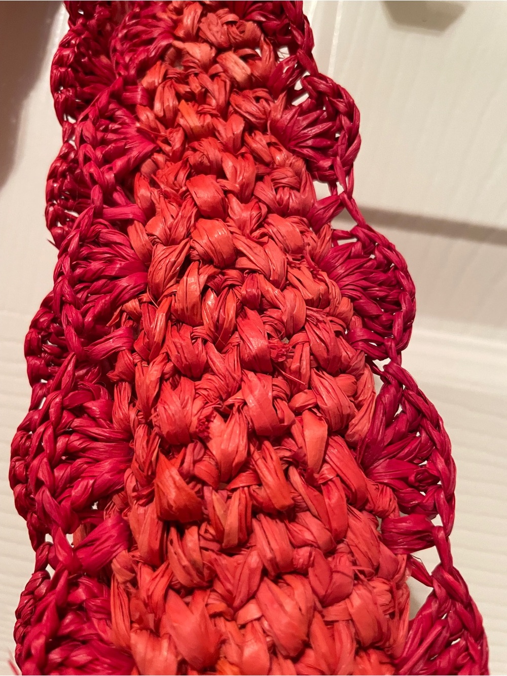 kate spade Red Woven Raffia Tote with Bow Detail - Picture 8 of 9